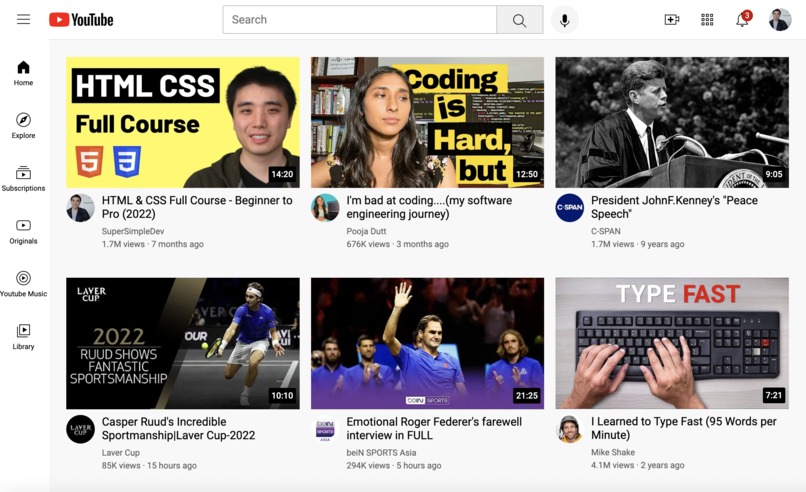 YouTube-Clone – screenshot 1