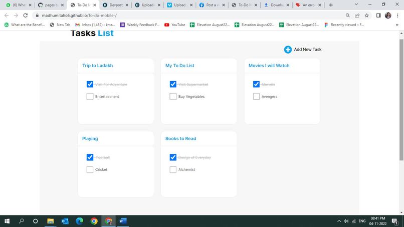 To do UI mobile app – screenshot 1