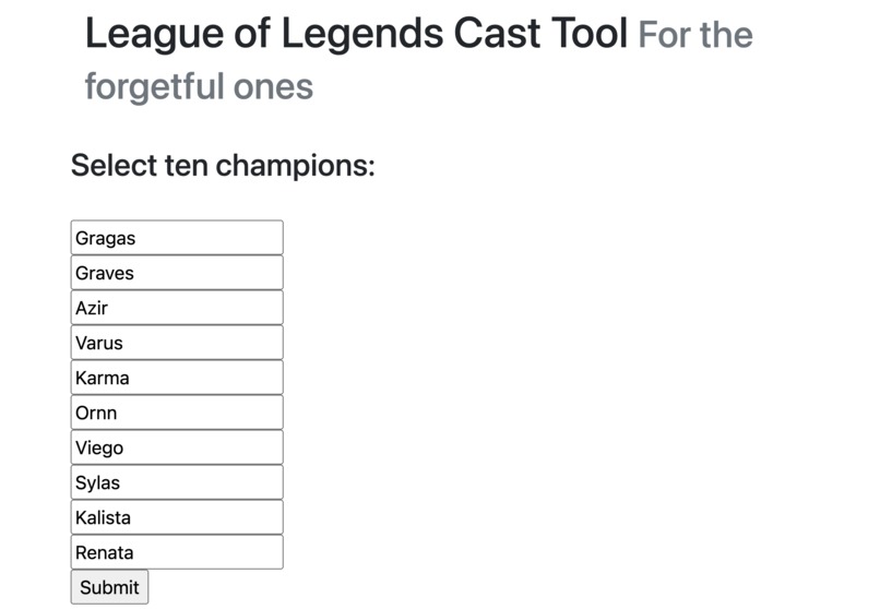 League Cast Tool – screenshot 1