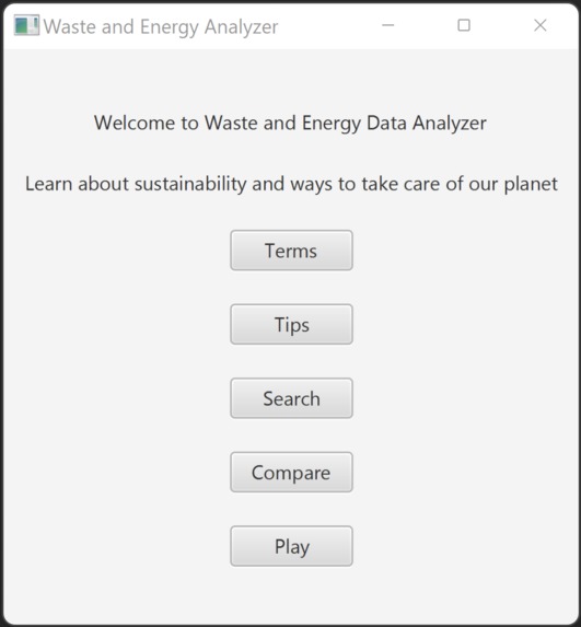 Waste Disposal and Energy Usage Analyzer – screenshot 1