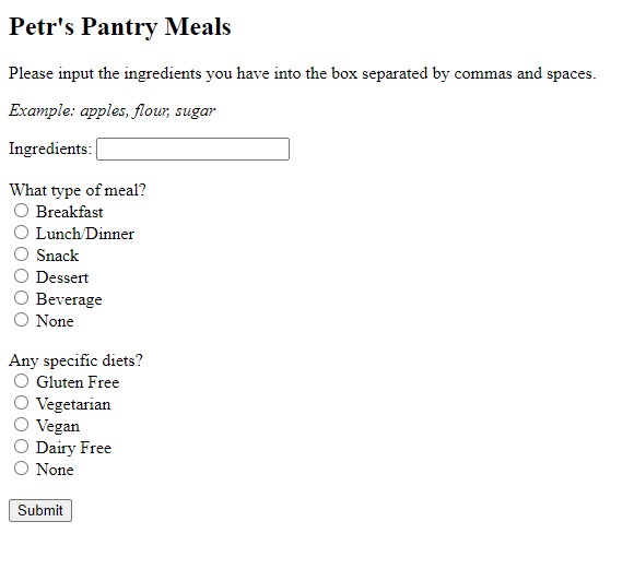 Petr's Pantry Meals – screenshot 1