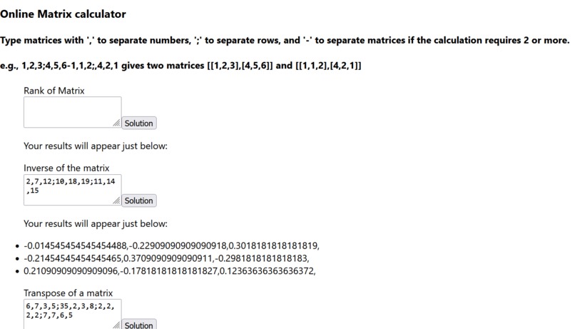 Linear Algebra Student Aid Interface – screenshot 1
