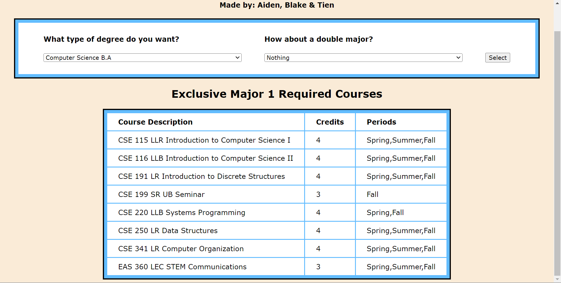 Course Planner Devpost