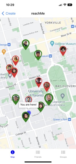 reachMe – screenshot 1