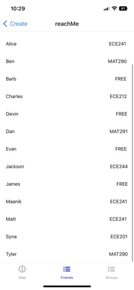 reachMe – screenshot 2