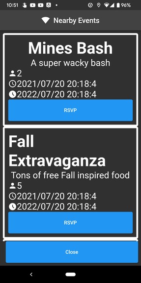 EventsApp – screenshot 1