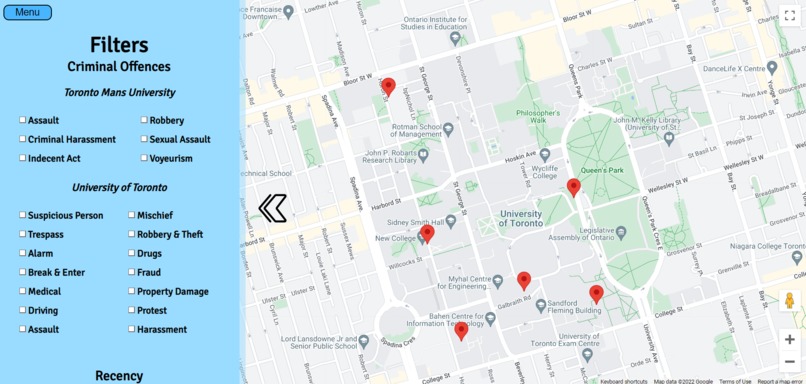 UniCrimeMap – screenshot 1