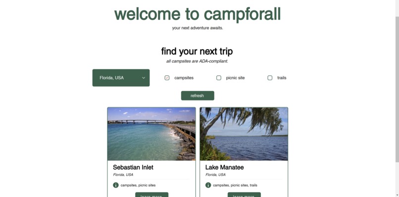 campforall – screenshot 2