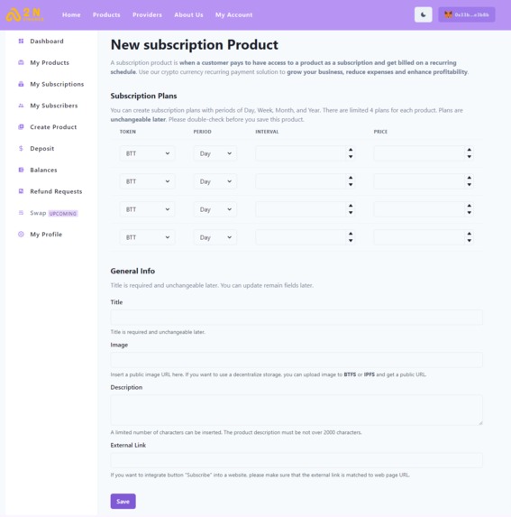 A2N Finance - Subscription & Recurring Payment on BTTC – screenshot 7