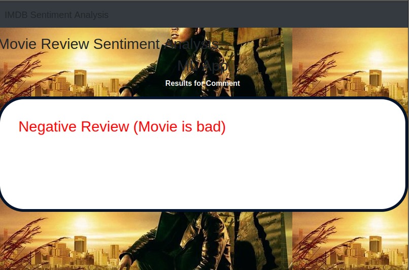 Movie Review Sentiment Analysis – screenshot 3