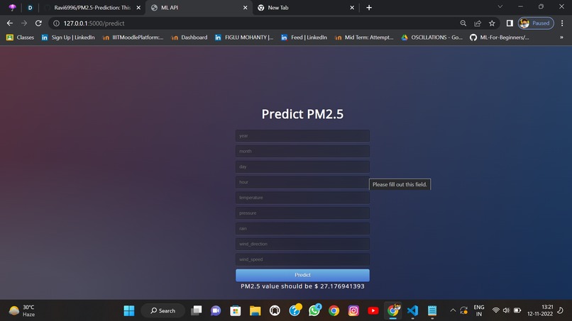 PM2.5 Prediction – screenshot 1