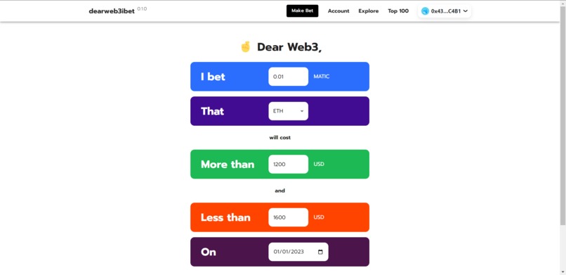 dearweb3ibet – screenshot 1