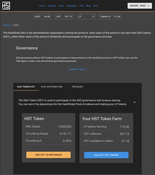HashStrat DAO – screenshot 2