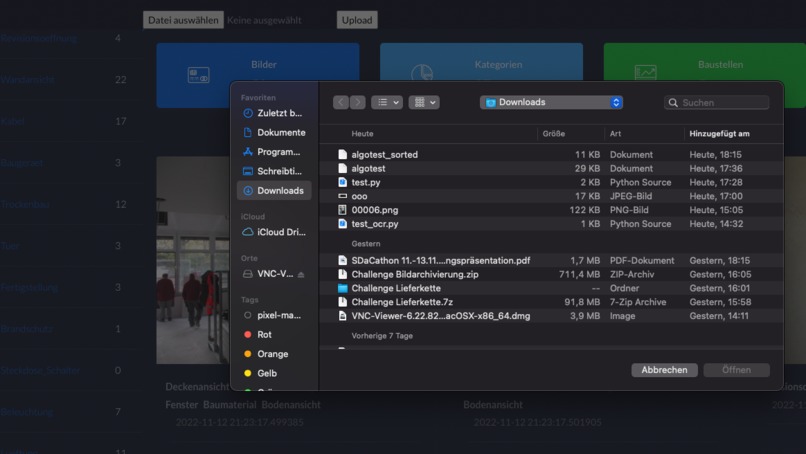 BauVision database – screenshot 1