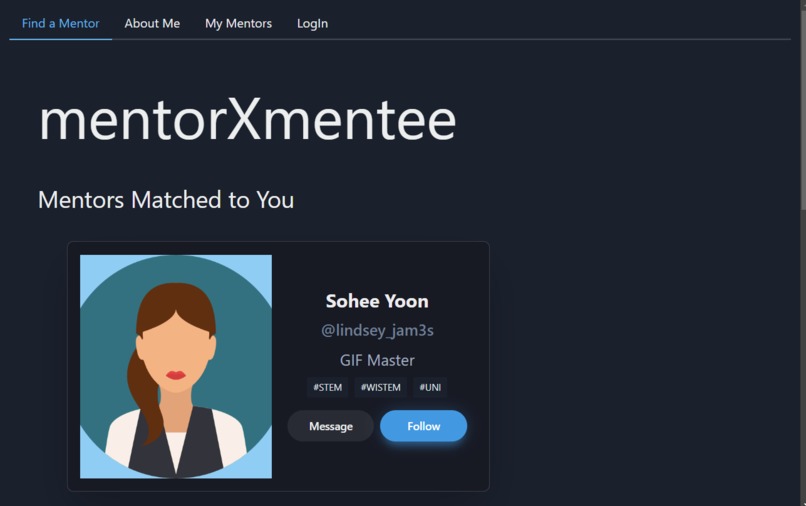 mentorXmentee – screenshot 2