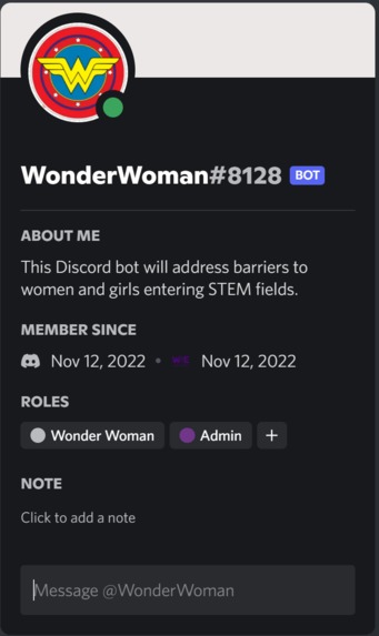 WonderWoman Discord Bot – screenshot 1