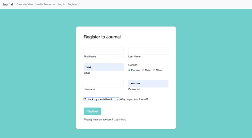 Journal – screenshot 3