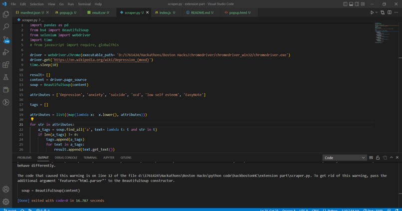 Sentiment scraper – screenshot 2