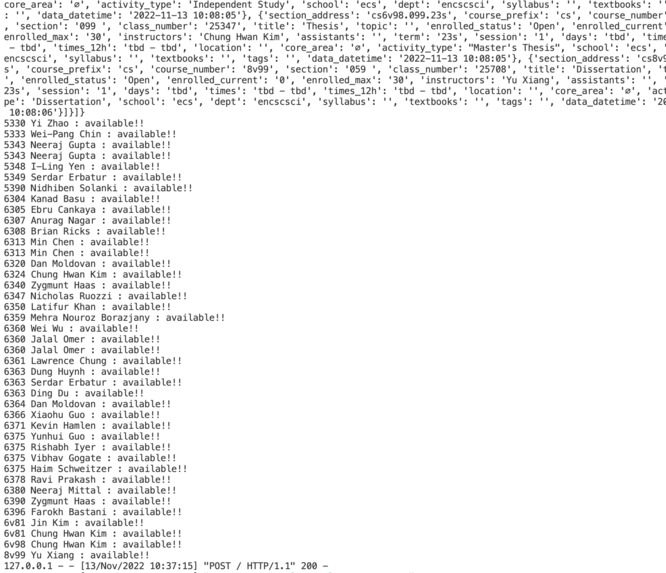 BookItWhileUCan - Course Availability Checker – screenshot 2