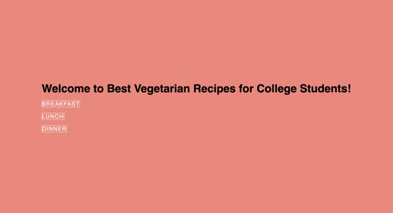 Easy Vegetarian Cooking Recipes for College Students  – screenshot 1