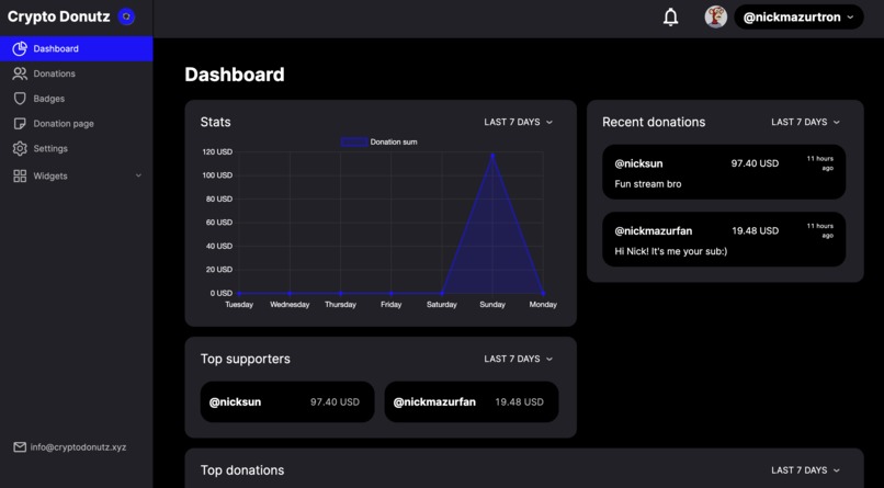 Crypto Donutz - Receive crypto donations in a smart way! – screenshot 1