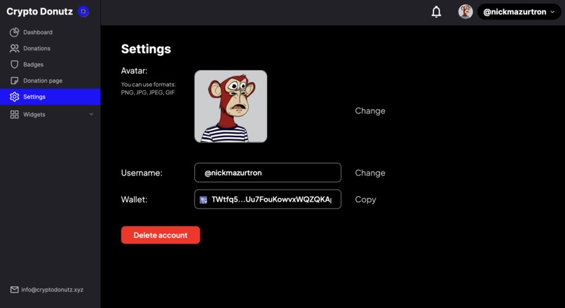 Crypto Donutz - Receive crypto donations in a smart way! – screenshot 2