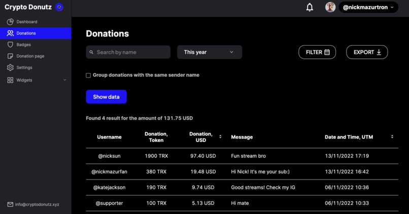 Crypto Donutz - Receive crypto donations in a smart way! – screenshot 4