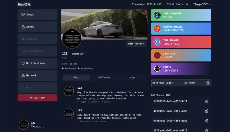 ShuoCIAL - Social NFT Dapp with Gamification – screenshot 2