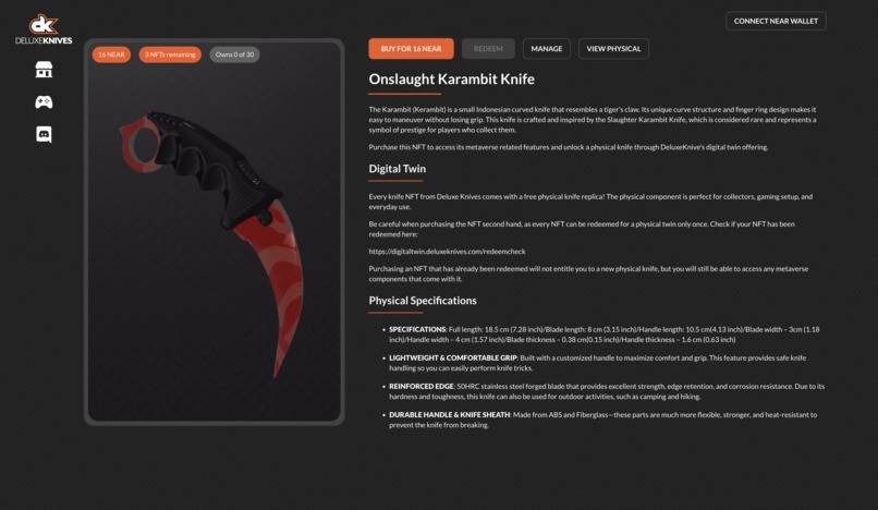 DeluxeKnives | Shopify x NEAR – screenshot 4