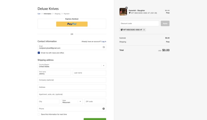 DeluxeKnives | Shopify x NEAR – screenshot 6