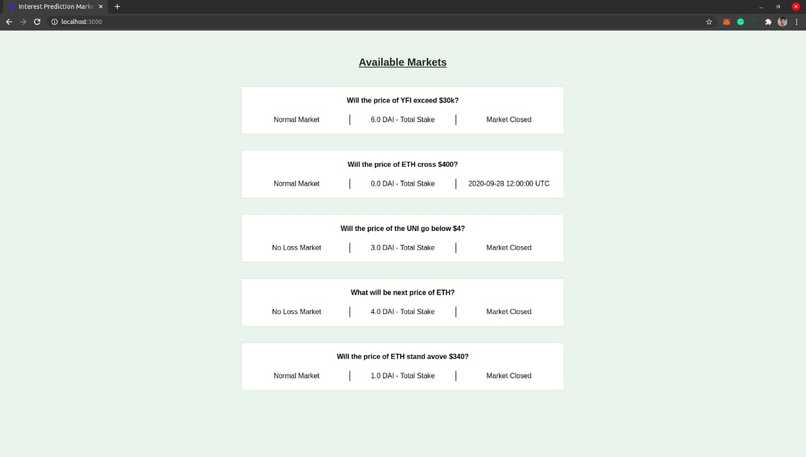 C_LINK Prediction Market – screenshot 2