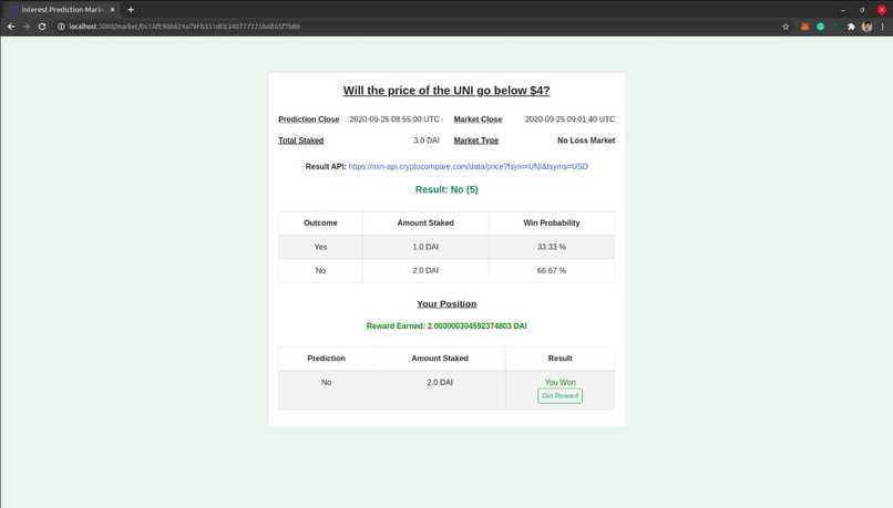 C_LINK Prediction Market – screenshot 8