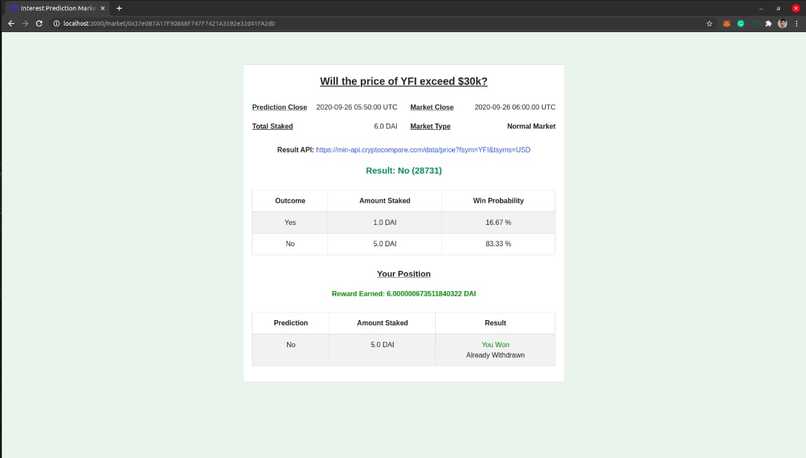 C_LINK Prediction Market – screenshot 9