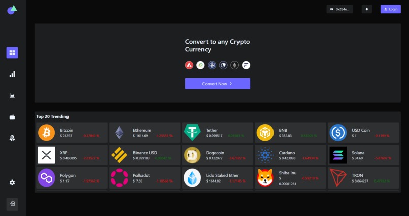Exaverse Defi Swap web app – screenshot 1