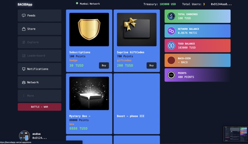 BACO.Dapp – screenshot 2