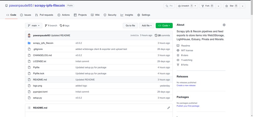 scrapy-ipfs-filecoin – screenshot 2