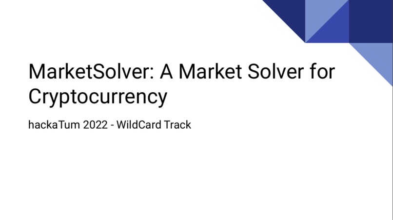 MarketSolver: A Market Solver for Cryptocurrency – screenshot 1