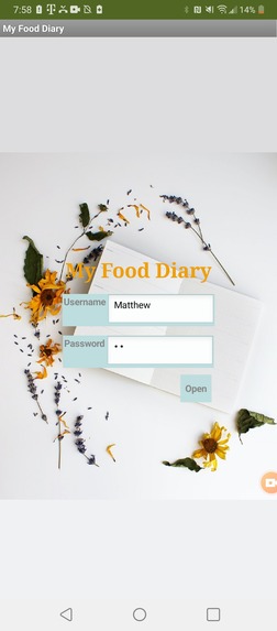 My Food Diary – screenshot 1
