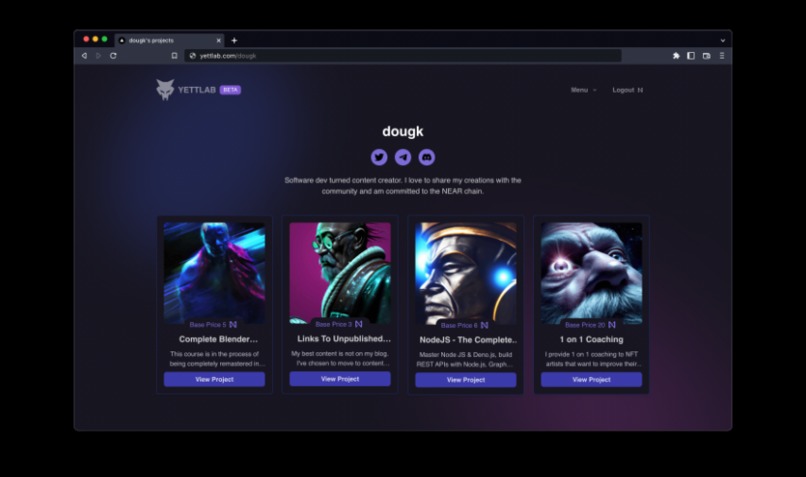 YettLab: Gated Content on NEAR – screenshot 2