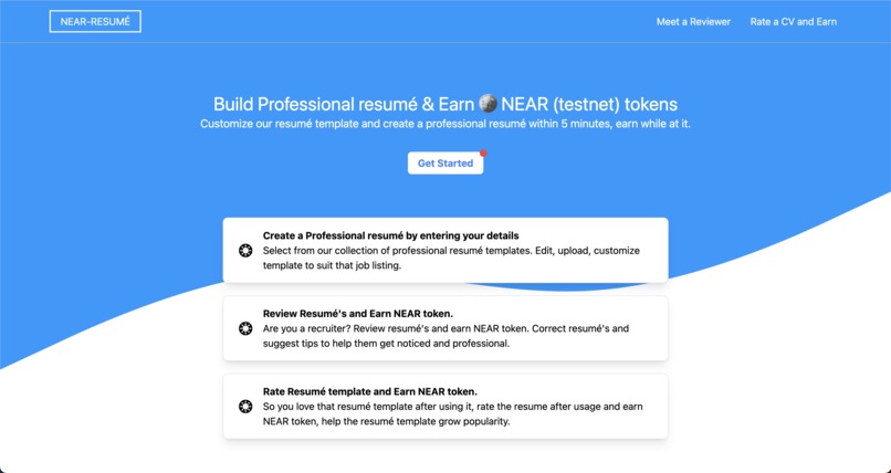NEAR-RESUME – screenshot 1
