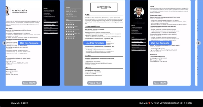 NEAR-RESUME – screenshot 2