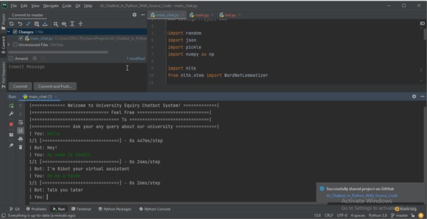 AI driven smart chatbot – screenshot 1