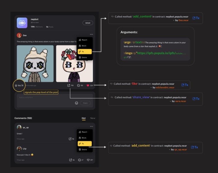 Popula, a Web3 Application powered by Drip Protocol  – screenshot 2