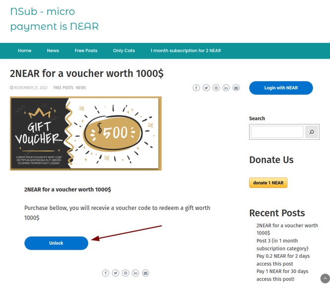 NSub - Content subscription is NEAR  – screenshot 2
