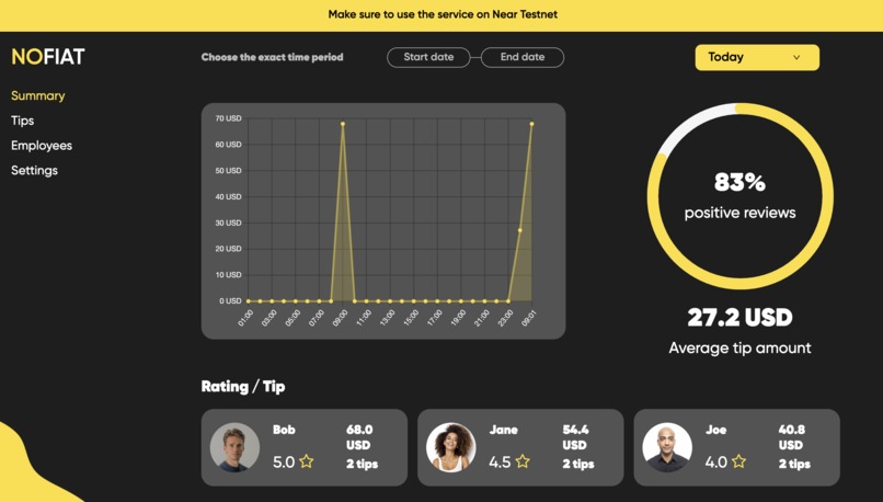 Nofiat - Fully decentralized tip platform. – screenshot 1