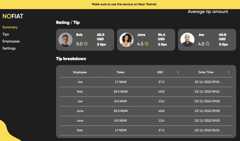 Nofiat - Fully decentralized tip platform. – screenshot 2