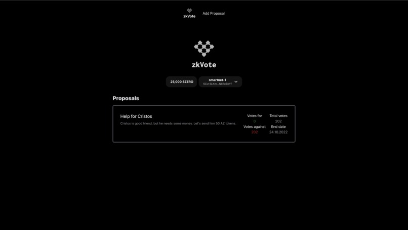 zkVote – screenshot 1