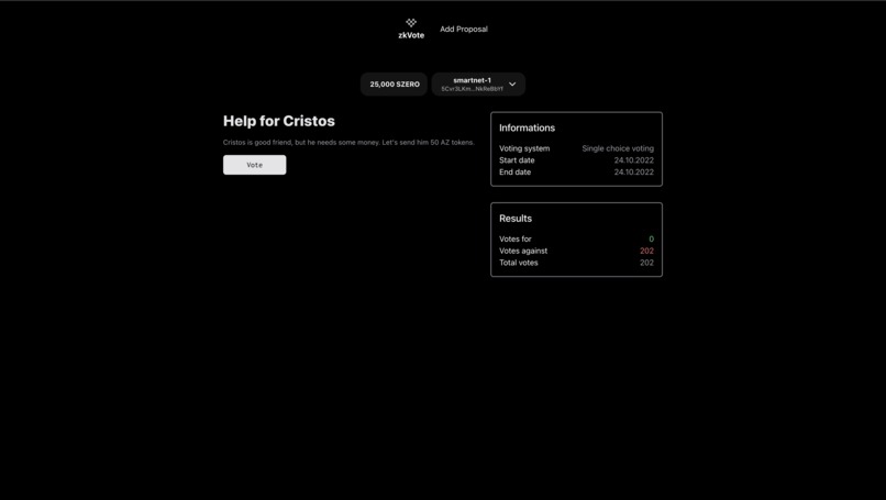 zkVote – screenshot 2