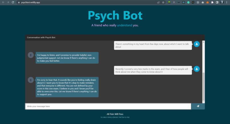 Psychotherapy Chatbot – screenshot 4
