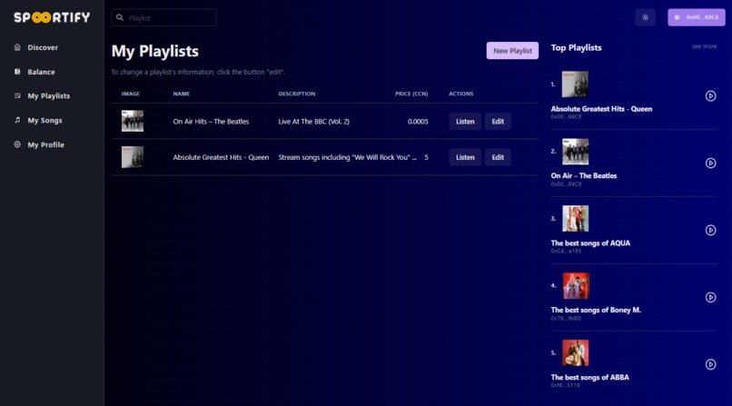 Spoortify Music Network on OORT – screenshot 4
